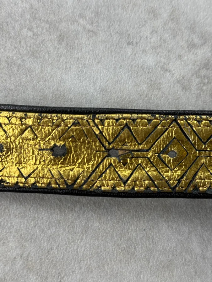 2000s Cavalli Golden Maya Jewel Leather Belt RjkOdyr 6