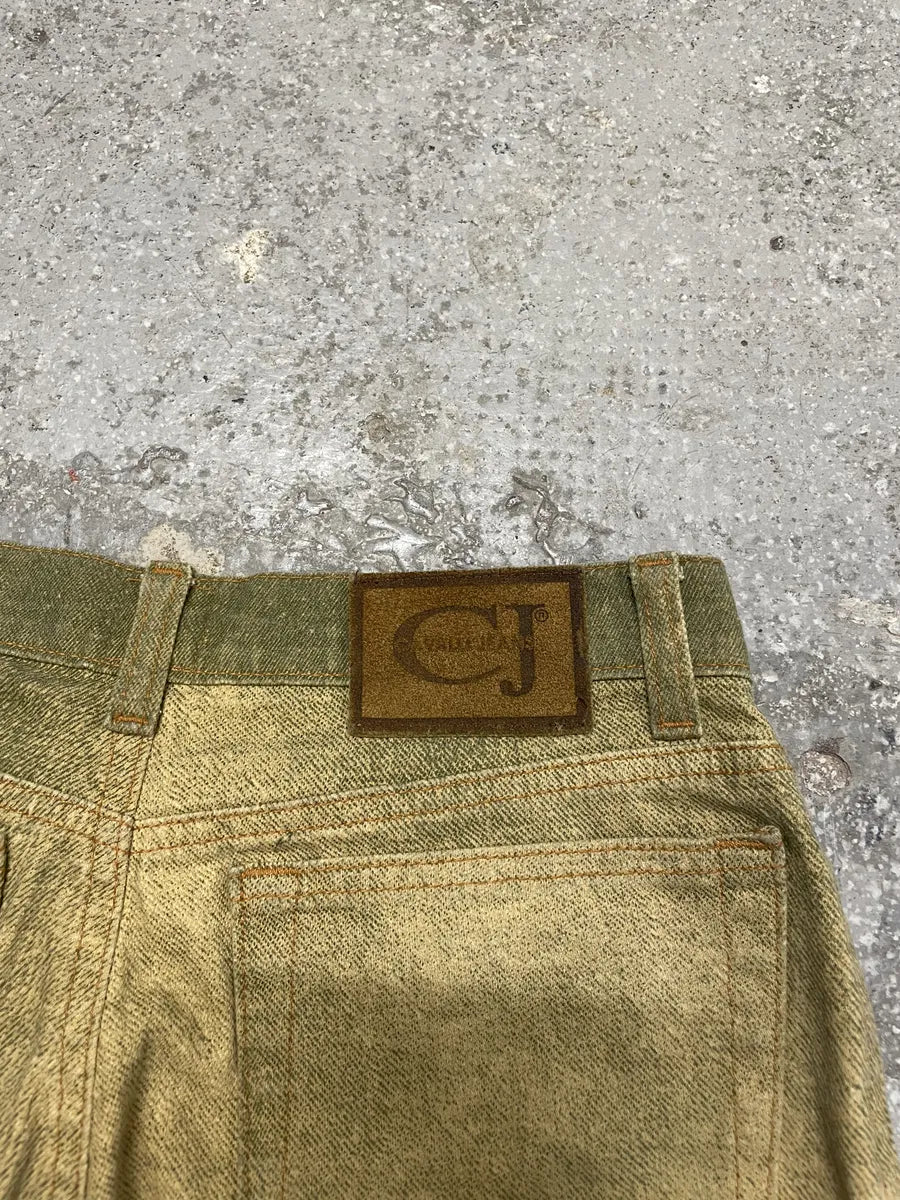 2000s Cavalli Green Sun Faded Pants (XS) 10