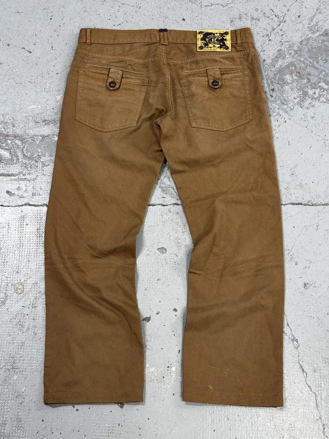 2000s Cavalli Camel Brown Pants ulVeLLv 4