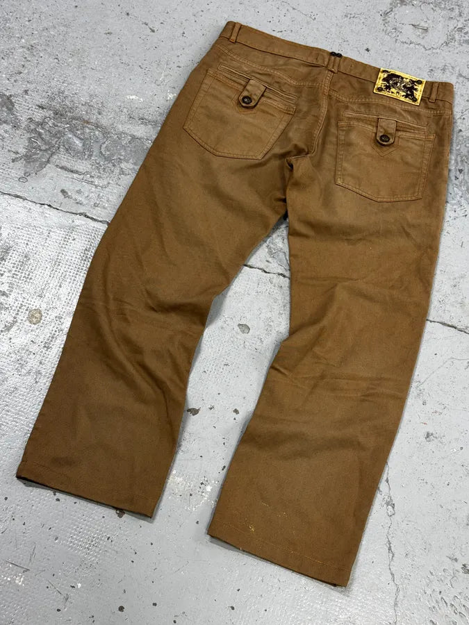 2000s Cavalli Camel Brown Pants ulVeLLv 6