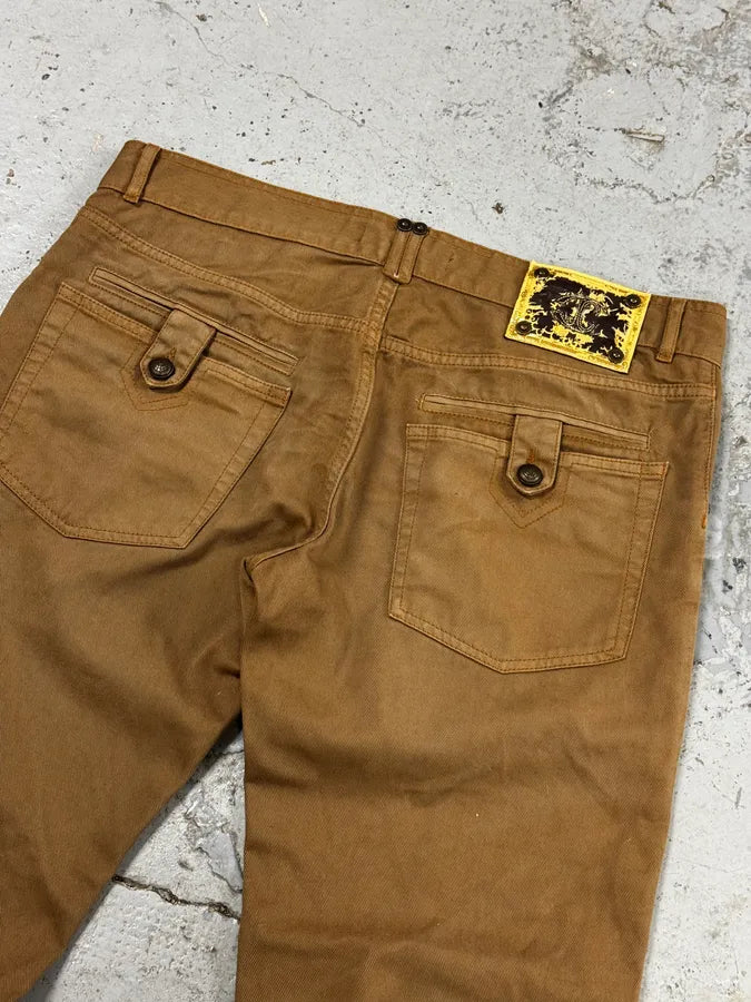 2000s Cavalli Camel Brown Pants ulVeLLv 8