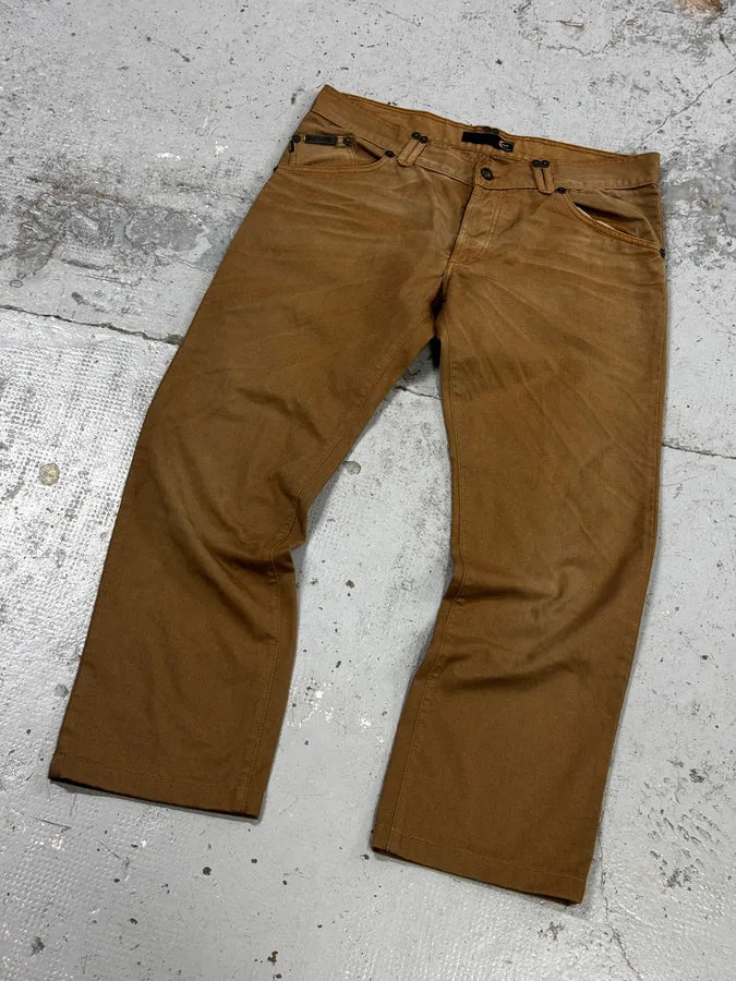 2000s Cavalli Camel Brown Pants ulVeLLv 5
