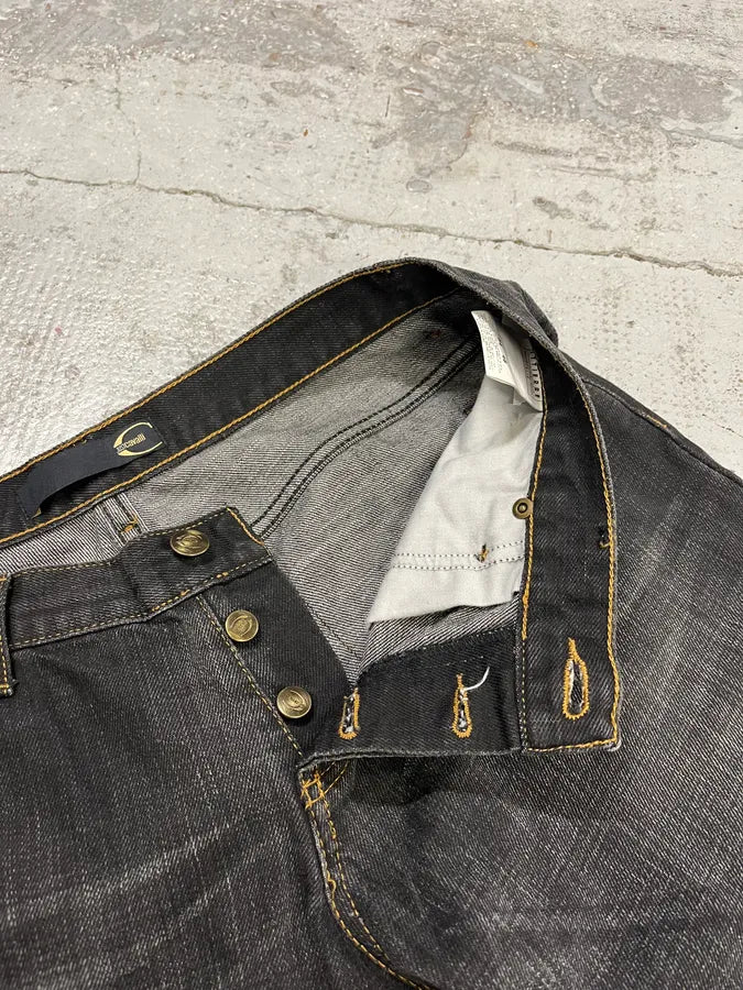 2000s Cavalli Grey & Black Faded Straight Denim Jeans MlihaaK 10