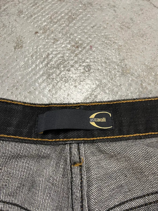 2000s Cavalli Grey & Black Faded Straight Denim Jeans MlihaaK 11