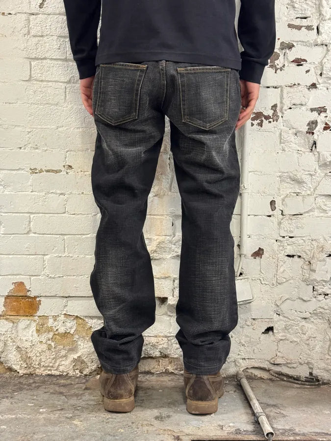2000s Cavalli Grey & Black Faded Straight Denim Jeans MlihaaK 3