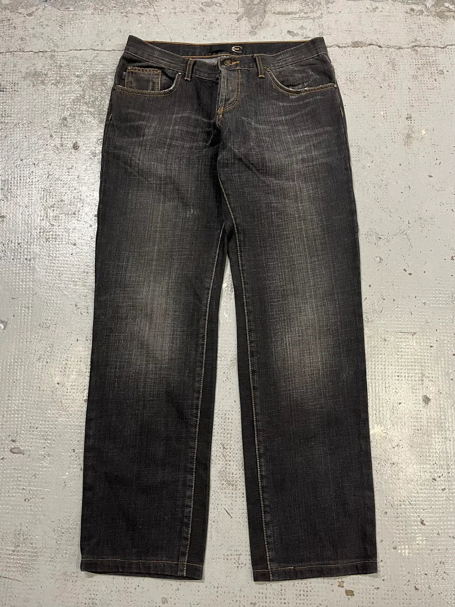 2000s Cavalli Grey & Black Faded Straight Denim Jeans MlihaaK 4