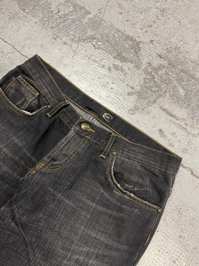 2000s Cavalli Grey & Black Faded Straight Denim Jeans MlihaaK 5