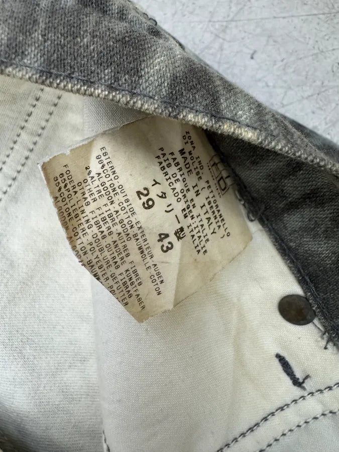 2000s Cavalli Grey Denim Python Print Bootcut Pants OKfZjKT 9