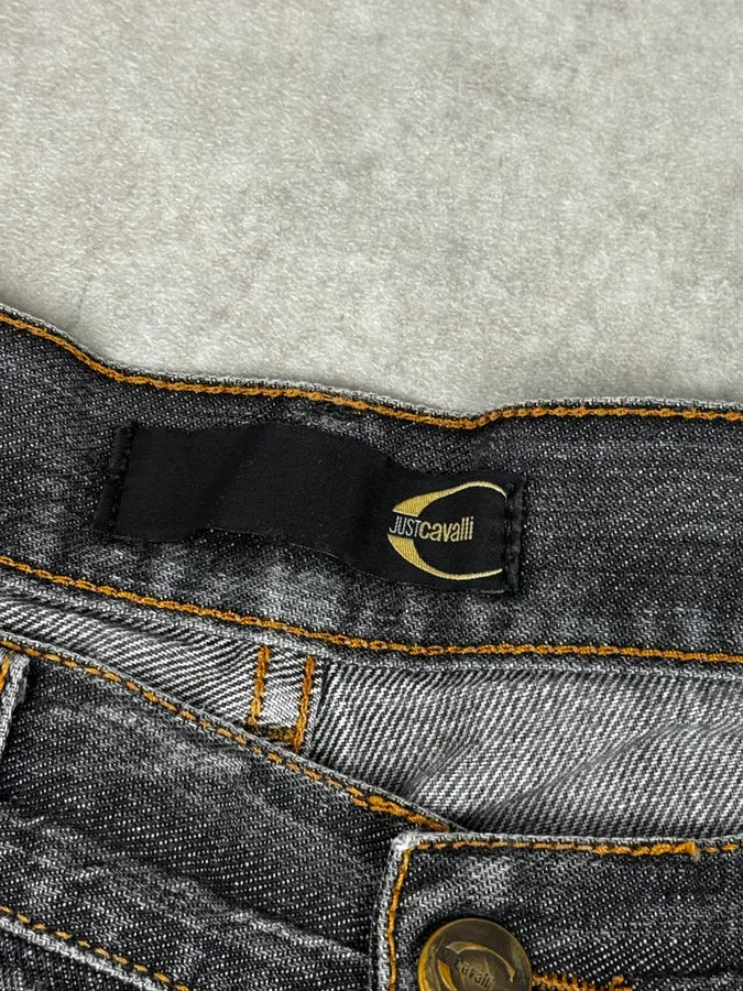 2000s Cavalli Grey Distressed Bootcut Jeans giFxPHG 10