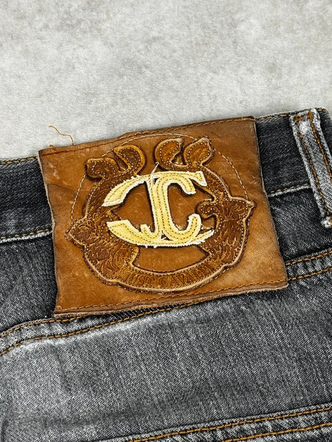 2000s Cavalli Grey Distressed Bootcut Jeans giFxPHG 9