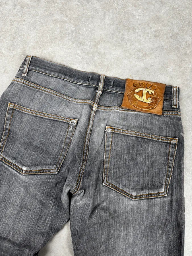 2000s Cavalli Grey Distressed Bootcut Jeans giFxPHG 6