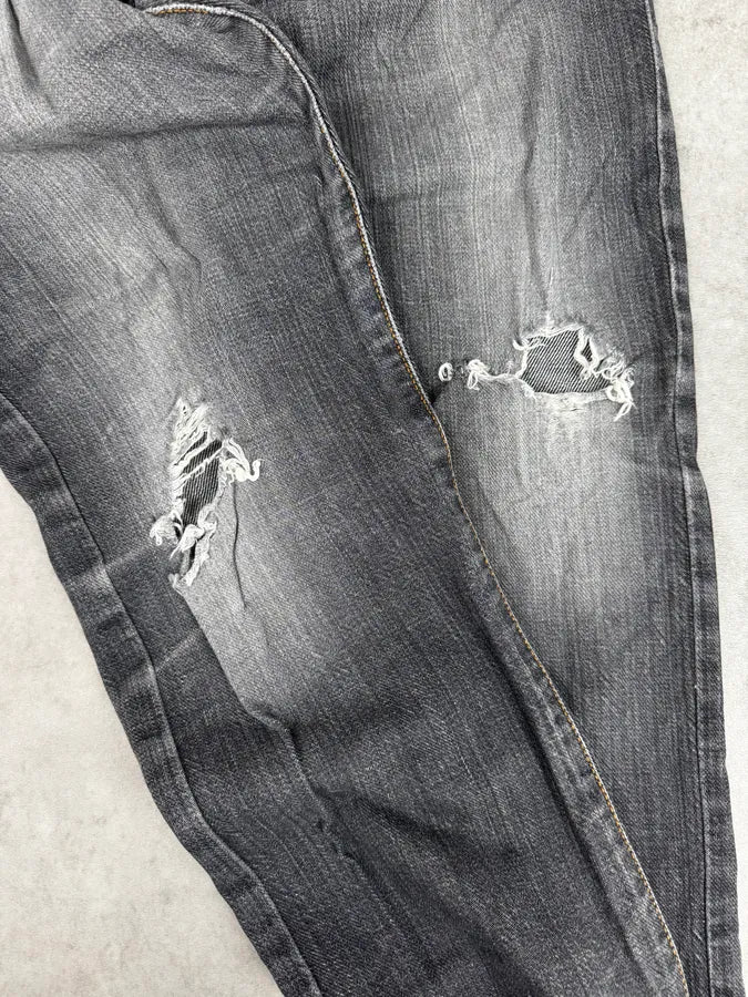 2000s Cavalli Grey Distressed Bootcut Jeans giFxPHG 8