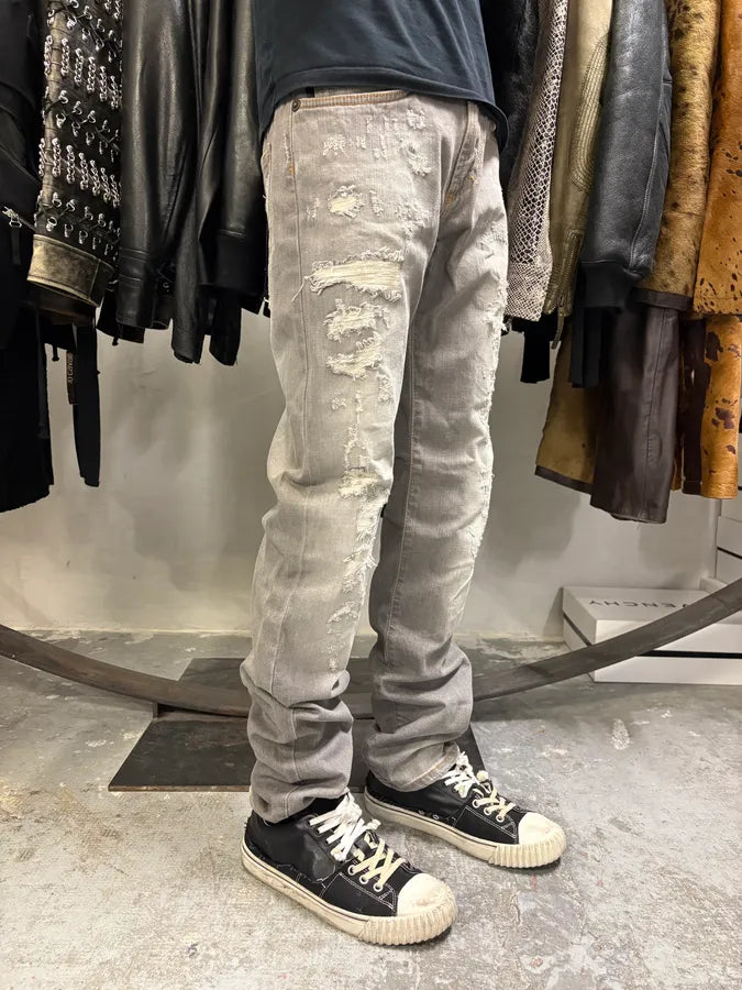 2000s Cavalli Grey Distressed Denim Jeans (M) oWKYVkU 2