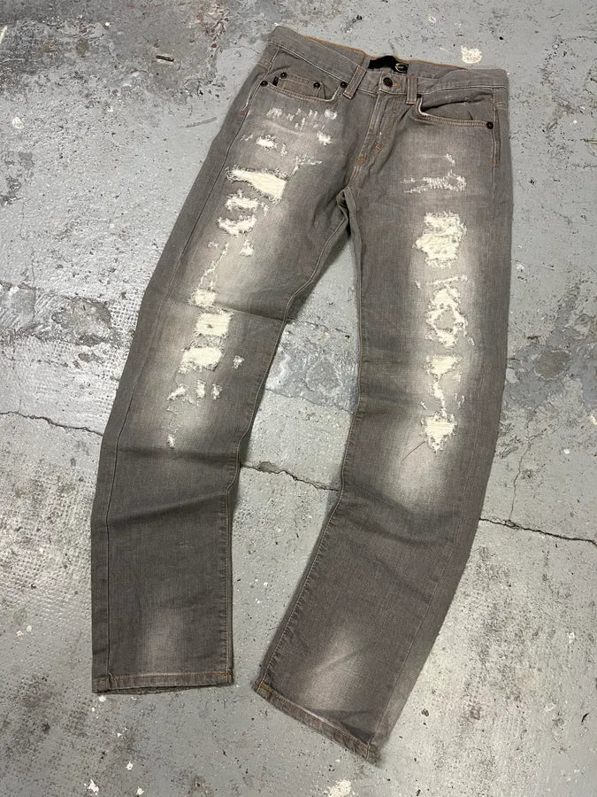 2000s Cavalli Grey Distressed Denim Jeans (M) oWKYVkU 3