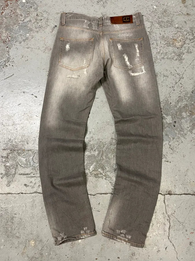 2000s Cavalli Grey Distressed Denim Jeans (M) oWKYVkU 5