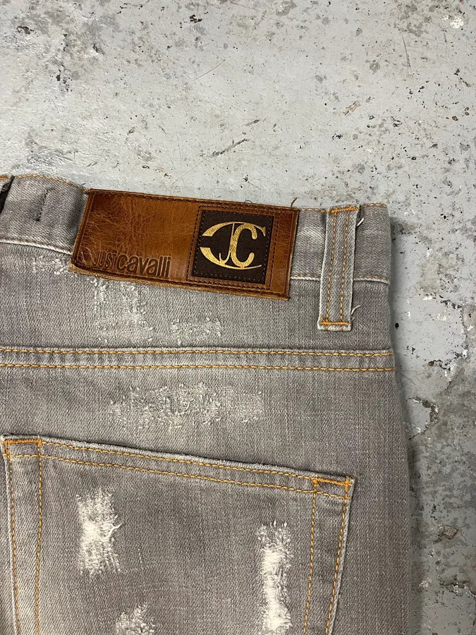 2000s Cavalli Grey Distressed Denim Jeans (M) oWKYVkU 7