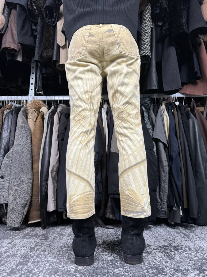 2000s Cavalli Green Savage Jungle Leafs Pants lZIZUJa 3