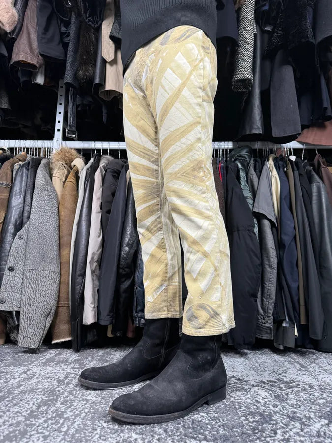 2000s Cavalli Green Savage Jungle Leafs Pants lZIZUJa 2