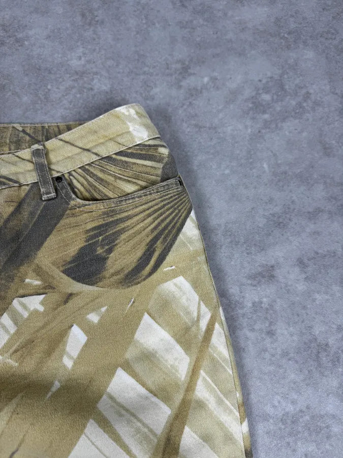 2000s Cavalli Green Savage Jungle Leafs Pants lZIZUJa 7