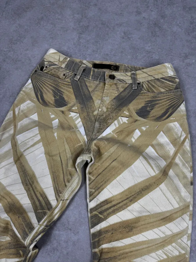 2000s Cavalli Green Savage Jungle Leafs Pants lZIZUJa 5