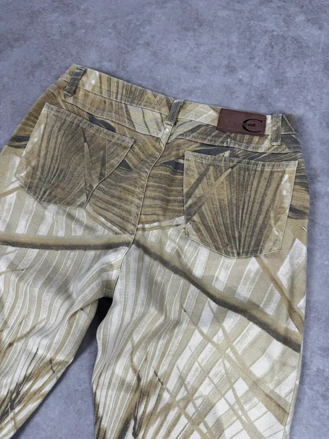 2000s Cavalli Green Savage Jungle Leafs Pants lZIZUJa 6