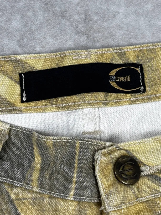 2000s Cavalli Green Savage Jungle Leafs Pants lZIZUJa 10