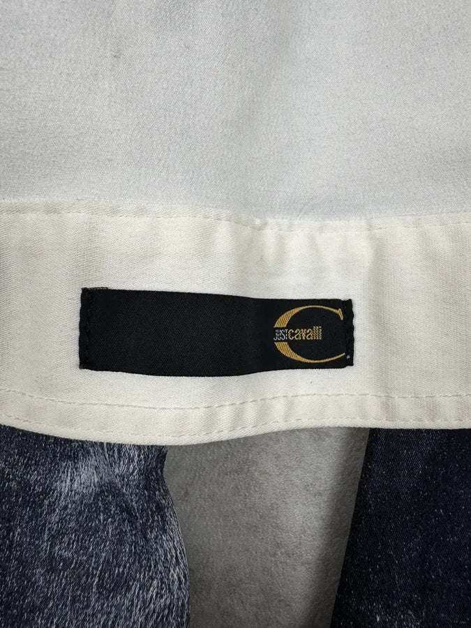 2000s Cavalli Grey Eroded Denim Jacket svIrwgv 9