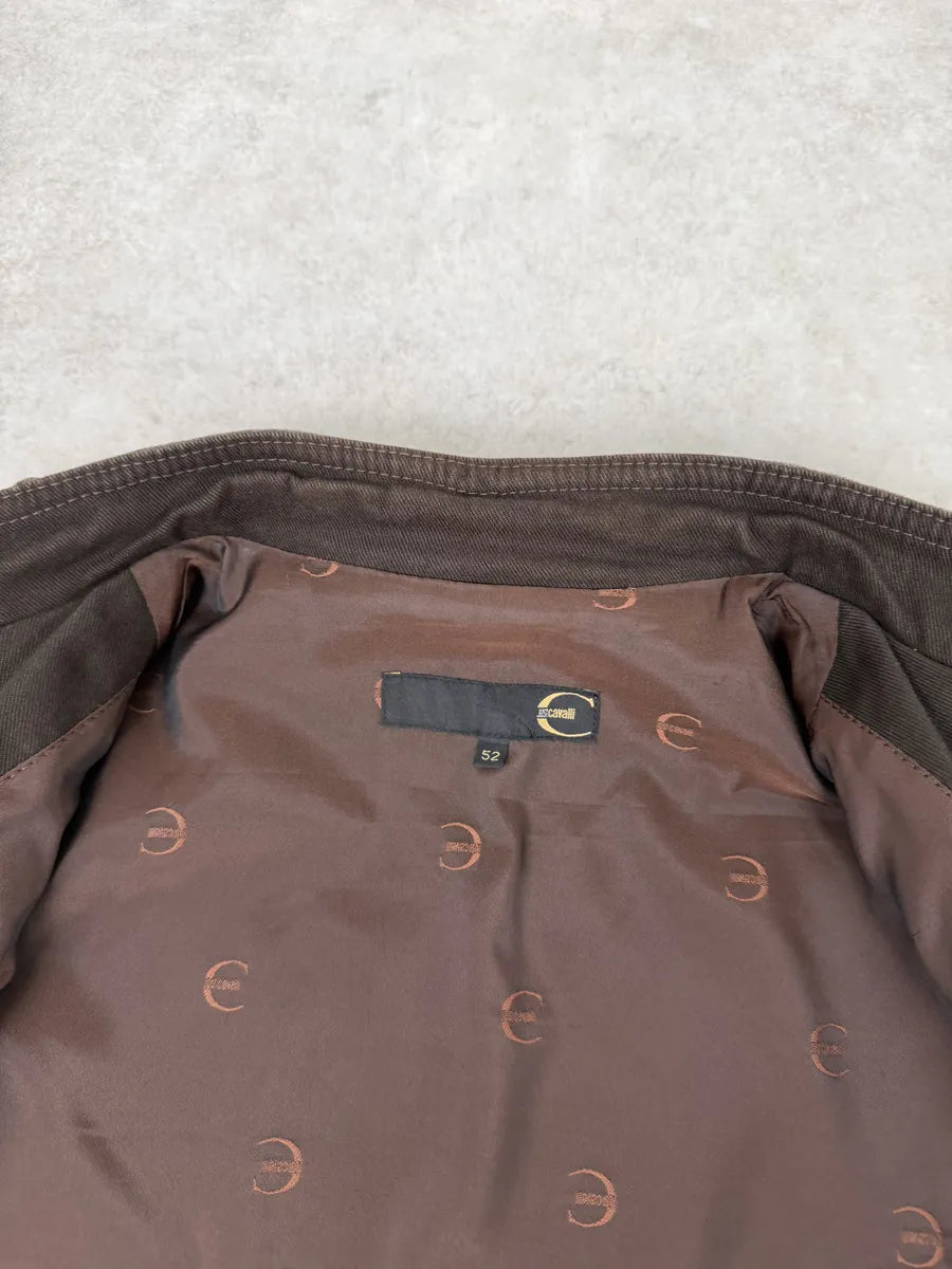 2000s Cavalli Grey Eroded Grained Scars Leather Jacket TxnwLWe 14