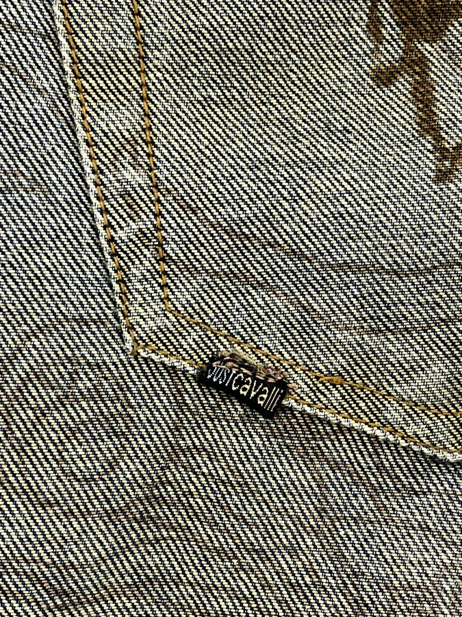 2000s Cavalli Grey Floral Denim Jeans aCThbAU 12