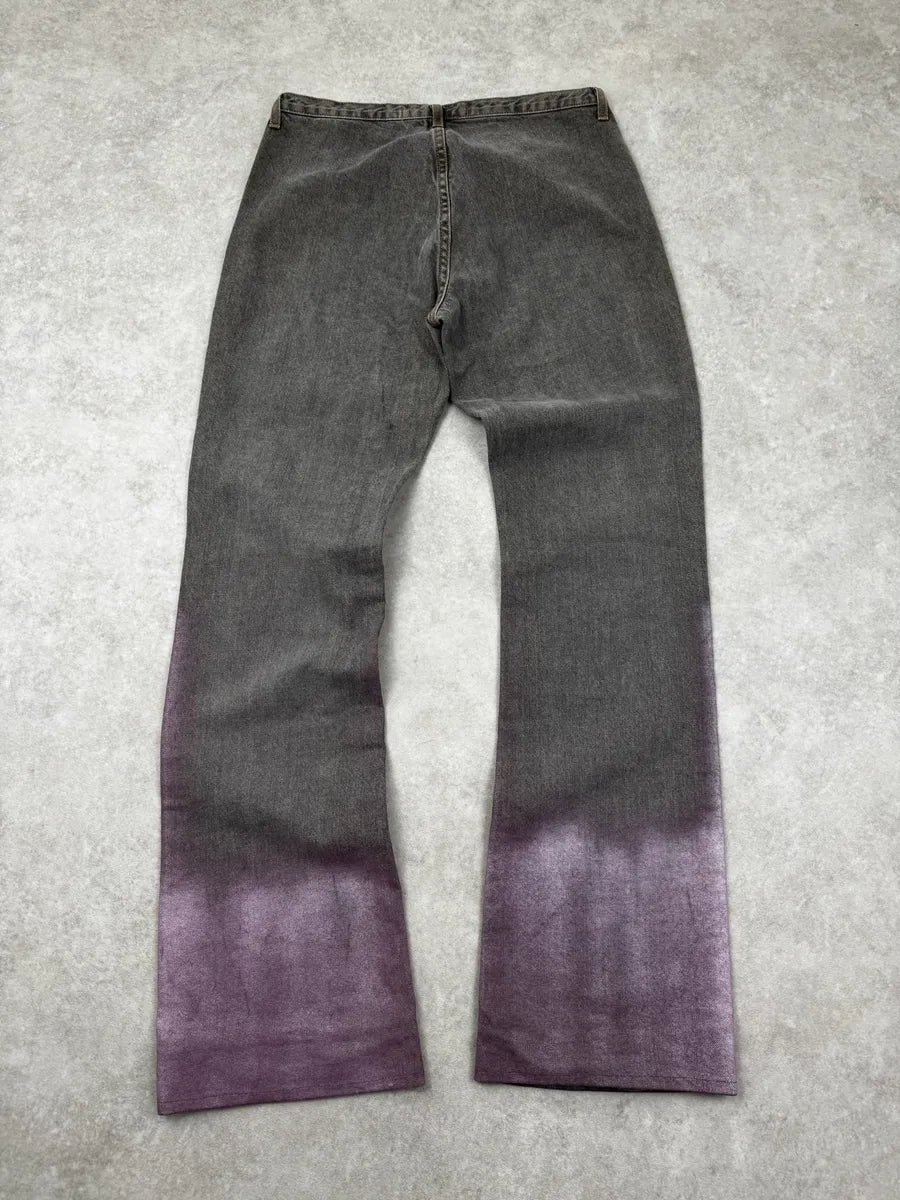 2000s Cavalli Grey Gradient Purple Denim Jeans EmIOOwc 5