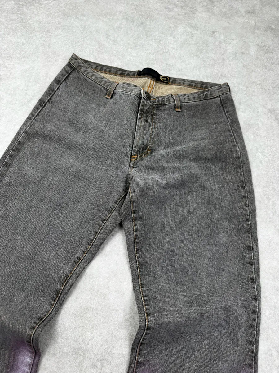 2000s Cavalli Grey Gradient Purple Denim Jeans EmIOOwc 4