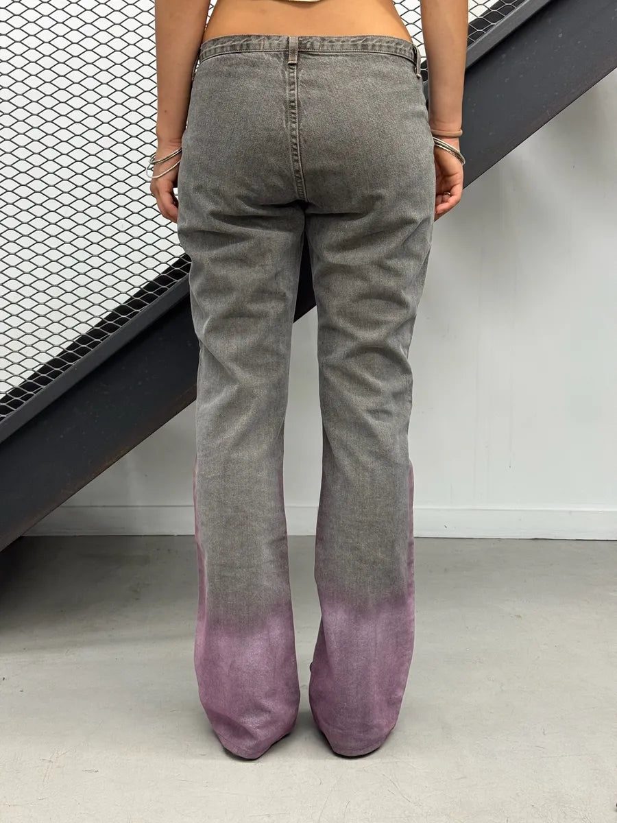 2000s Cavalli Grey Gradient Purple Denim Jeans EmIOOwc 2