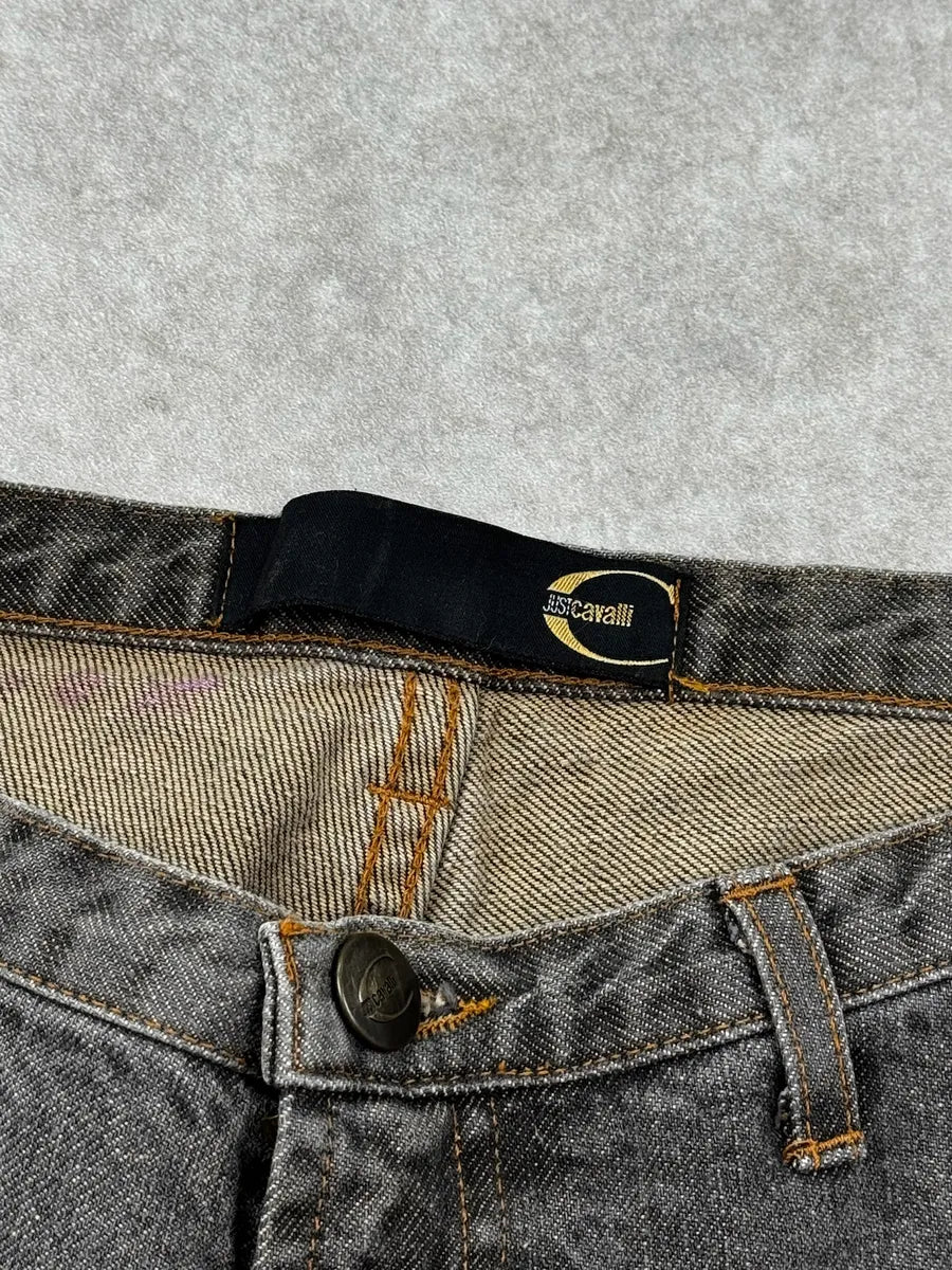 2000s Cavalli Grey Gradient Purple Denim Jeans EmIOOwc 8