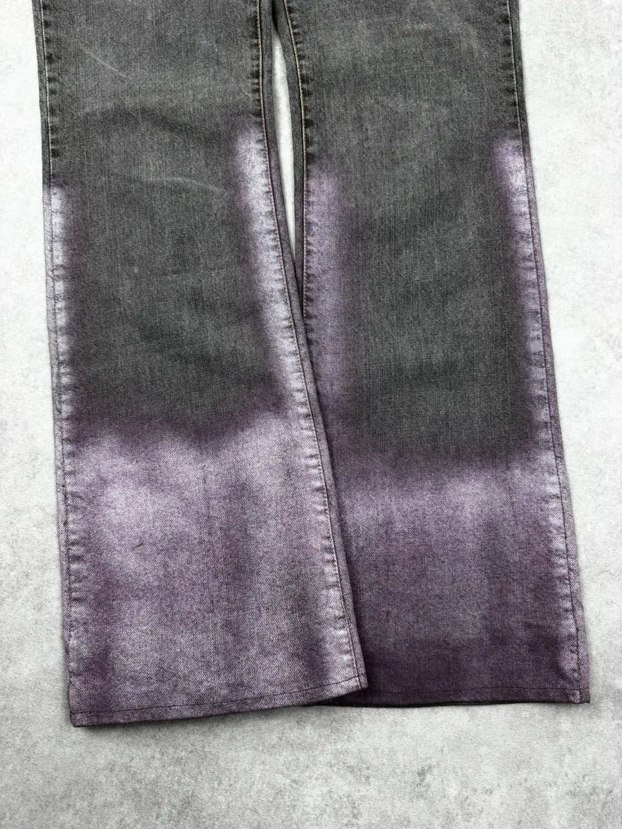 2000s Cavalli Grey Gradient Purple Denim Jeans EmIOOwc 7