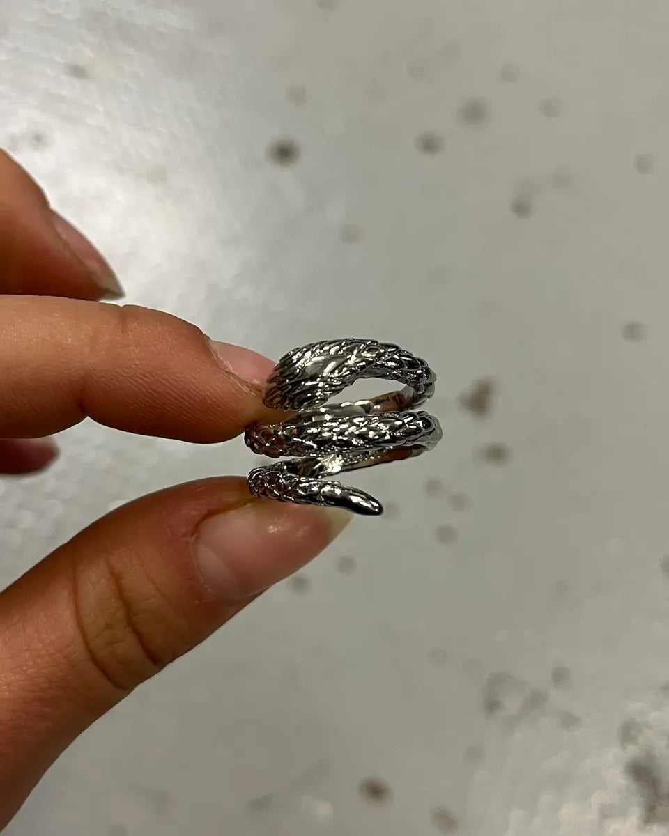2000s Cavalli Grey Metal Snake Eye Zirconi Ring ALXCIDW 1