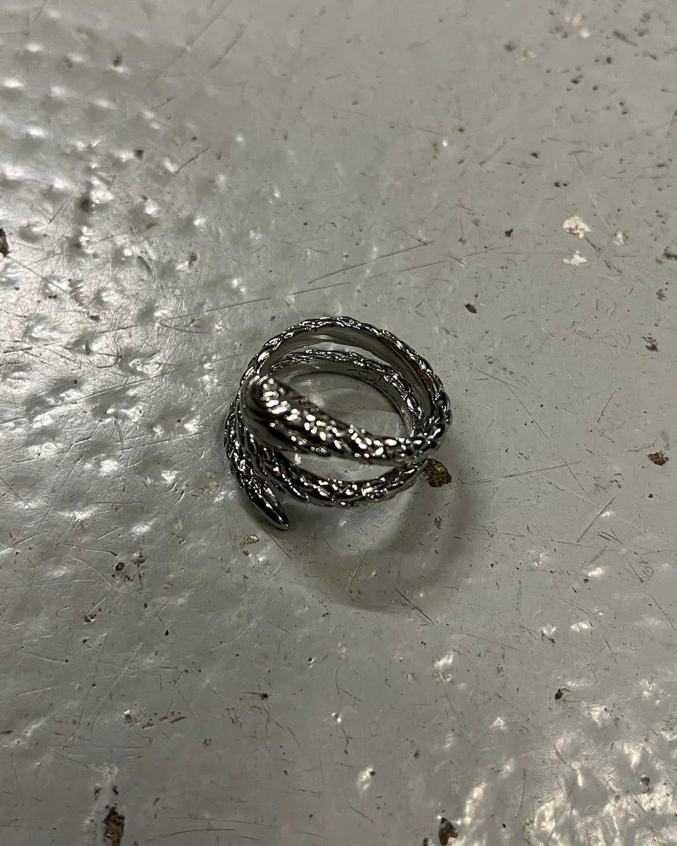 2000s Cavalli Grey Metal Snake Eye Zirconi Ring ALXCIDW 2