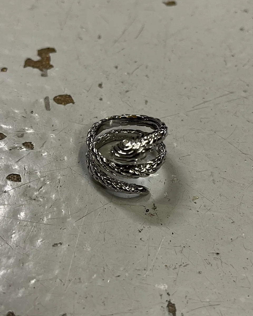 2000s Cavalli Grey Metal Snake Eye Zirconi Ring ALXCIDW 3