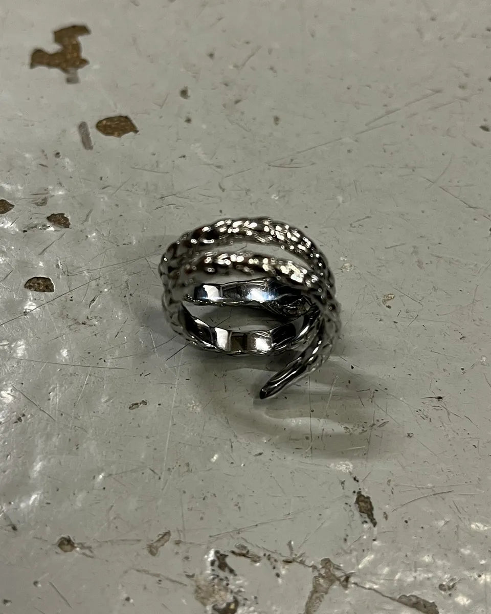 2000s Cavalli Grey Metal Snake Eye Zirconi Ring ALXCIDW 5