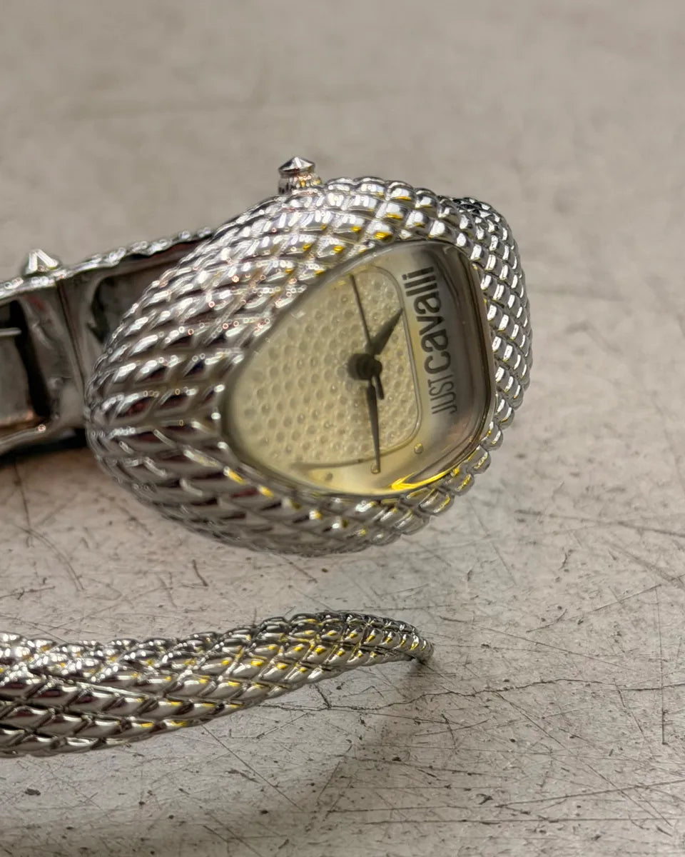 2000s Cavalli Grey Metal Snake Watch DdMKhcS 7