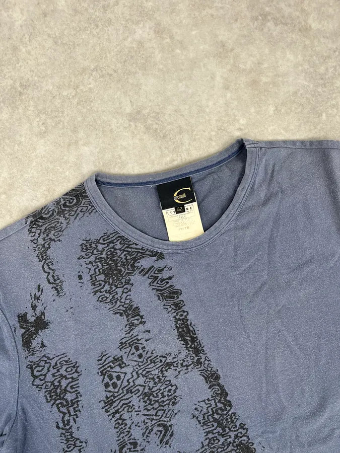 AW2003 Cavalli Blue Mozaic Signature T-Shirt GYWPqYt 3