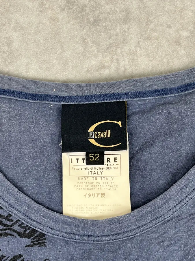 AW2003 Cavalli Blue Mozaic Signature T-Shirt GYWPqYt 7