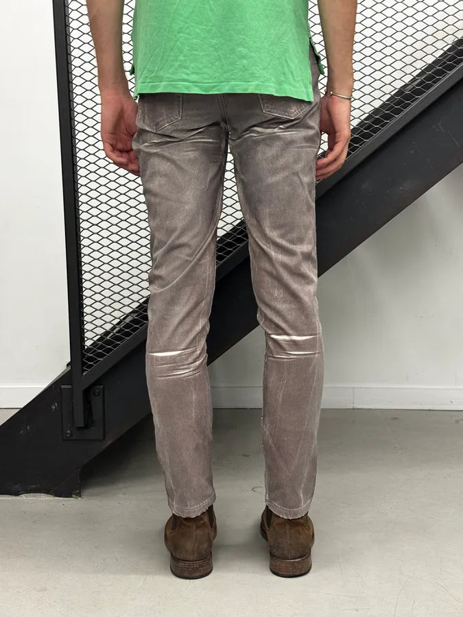 2000s Cavalli Grey Overprint Slim Pants gpNUBeA 4