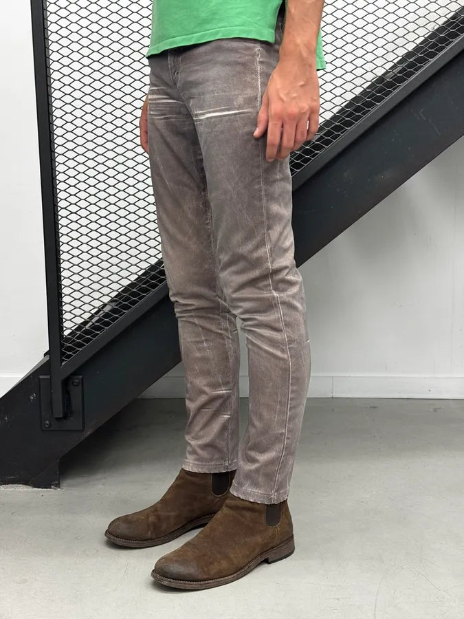 2000s Cavalli Grey Overprint Slim Pants gpNUBeA 3