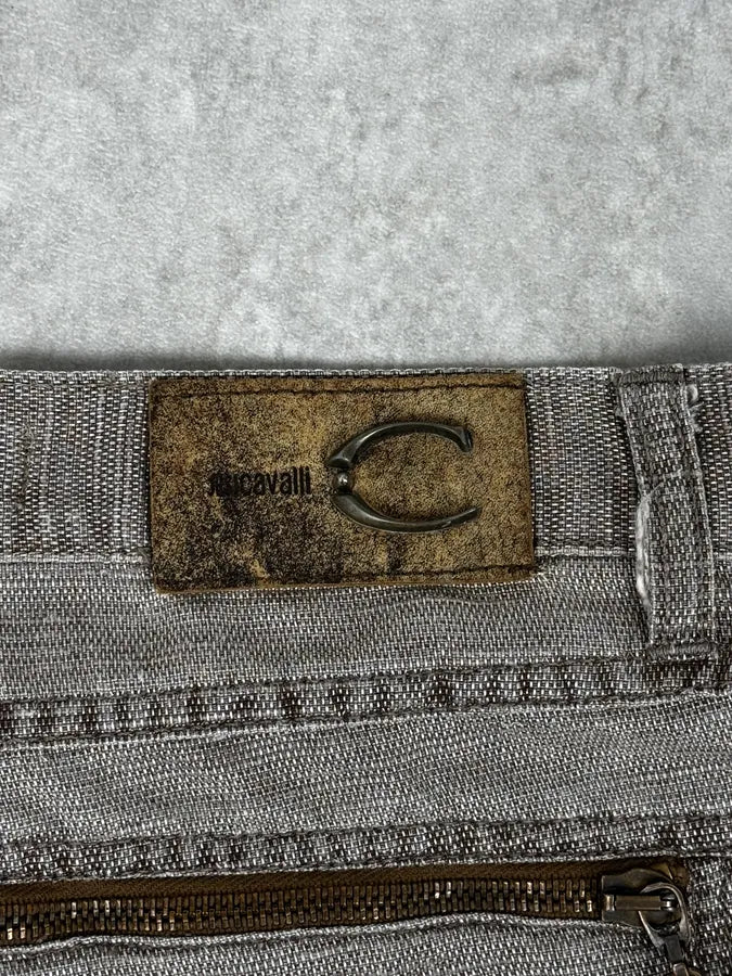 SS2004 Cavalli Grey Shiny Flap Pockets Pants iwWUnMf 10