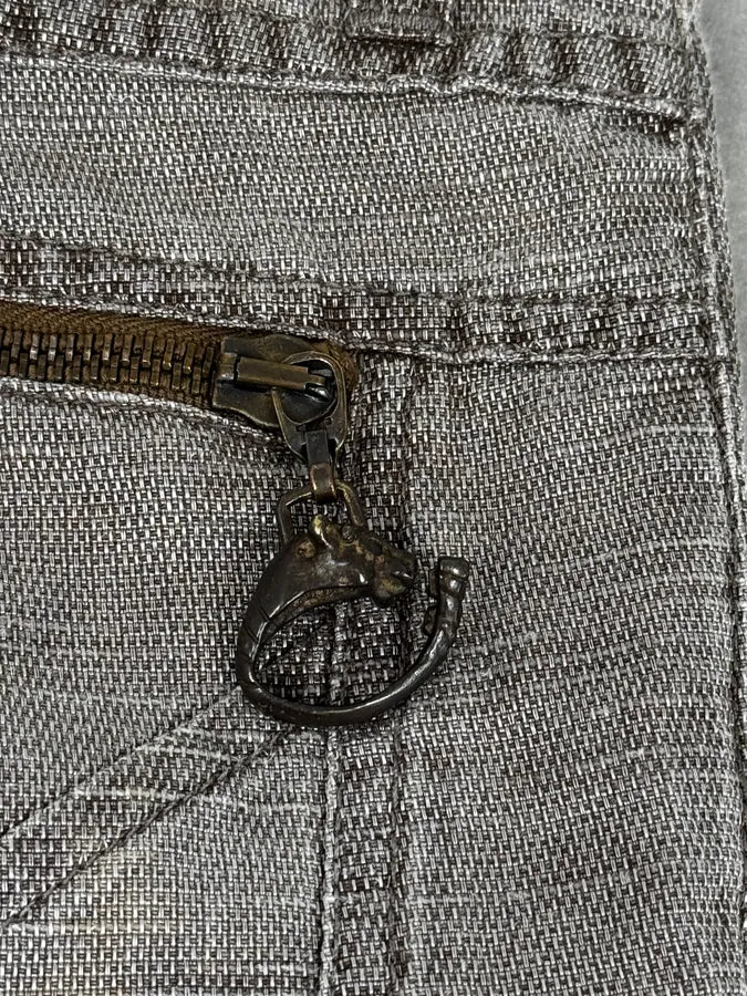 SS2004 Cavalli Grey Shiny Flap Pockets Pants iwWUnMf 8