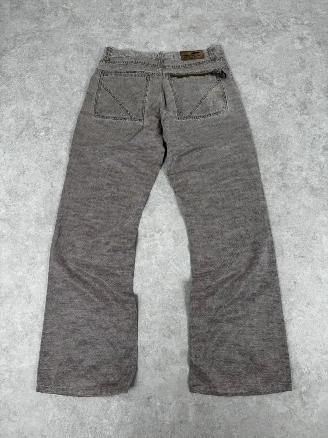 SS2004 Cavalli Grey Shiny Flap Pockets Pants iwWUnMf 4