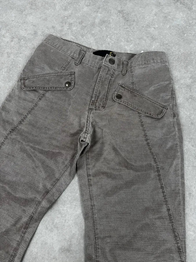 SS2004 Cavalli Grey Shiny Flap Pockets Pants iwWUnMf 5