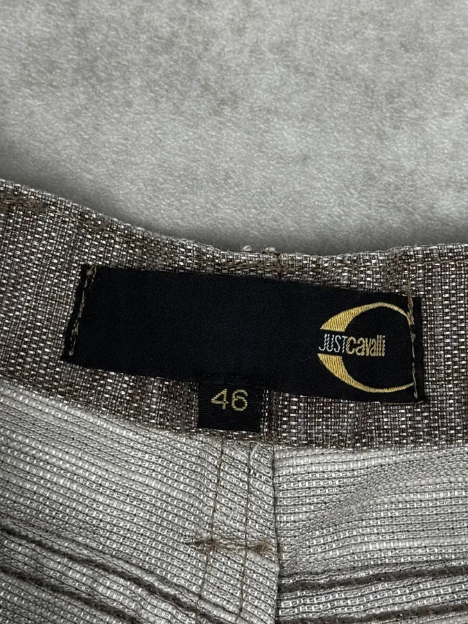SS2004 Cavalli Grey Shiny Flap Pockets Pants iwWUnMf 11