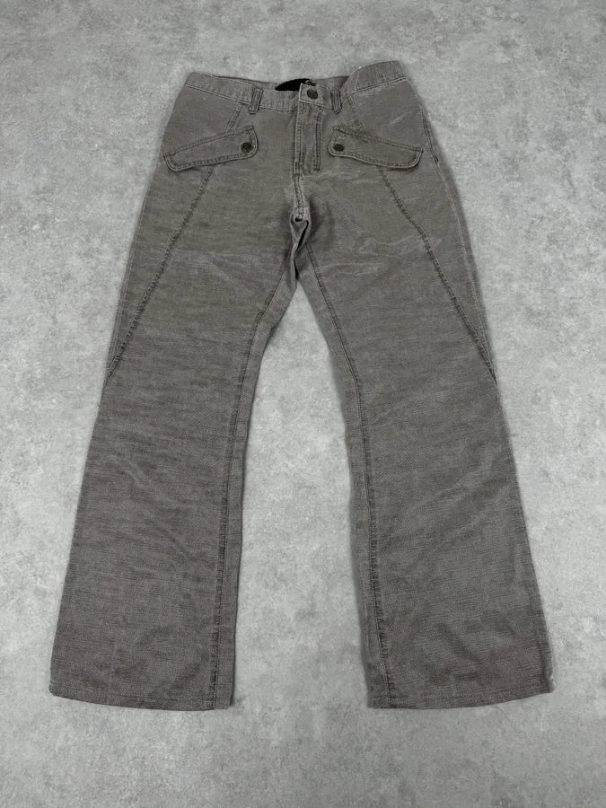 SS2004 Cavalli Grey Shiny Flap Pockets Pants iwWUnMf 0