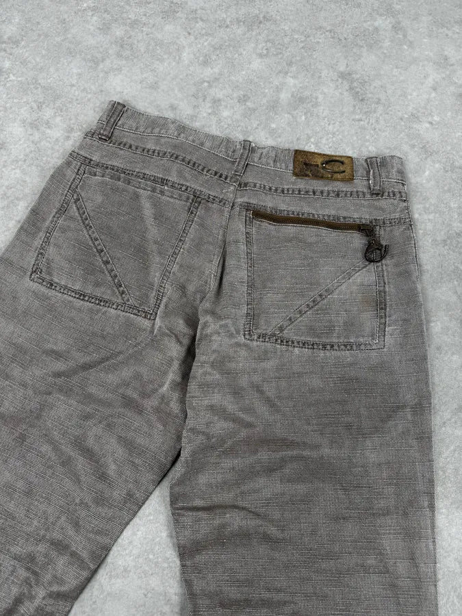 SS2004 Cavalli Grey Shiny Flap Pockets Pants iwWUnMf 6